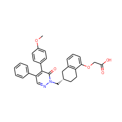 COc1ccc(-c2c(-c3ccccc3)cnn(C[C@H]3CCc4c(cccc4OCC(=O)O)C3)c2=O)cc1 ZINC000299859645