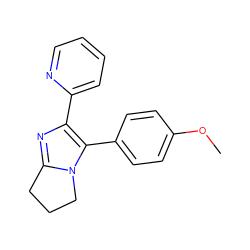 COc1ccc(-c2c(-c3ccccn3)nc3n2CCC3)cc1 ZINC000013472529