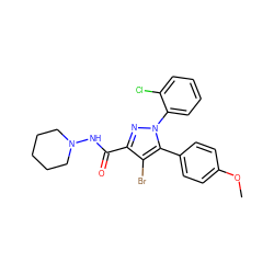 COc1ccc(-c2c(Br)c(C(=O)NN3CCCCC3)nn2-c2ccccc2Cl)cc1 ZINC000013493231