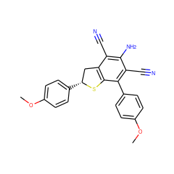 COc1ccc(-c2c(C#N)c(N)c(C#N)c3c2S[C@H](c2ccc(OC)cc2)C3)cc1 ZINC000095605791