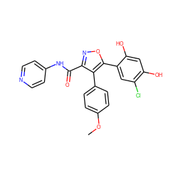 COc1ccc(-c2c(C(=O)Nc3ccncc3)noc2-c2cc(Cl)c(O)cc2O)cc1 ZINC000299838730