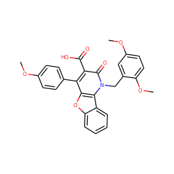 COc1ccc(-c2c(C(=O)O)c(=O)n(Cc3cc(OC)ccc3OC)c3c2oc2ccccc23)cc1 ZINC000027717947