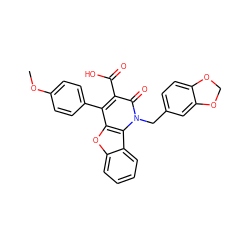 COc1ccc(-c2c(C(=O)O)c(=O)n(Cc3ccc4c(c3)OCO4)c3c2oc2ccccc23)cc1 ZINC000026283817