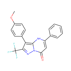 COc1ccc(-c2c(C(F)(F)F)nn3c(=O)cc(-c4ccccc4)[nH]c23)cc1 ZINC000015923376