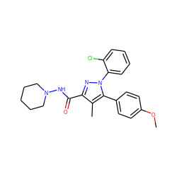 COc1ccc(-c2c(C)c(C(=O)NN3CCCCC3)nn2-c2ccccc2Cl)cc1 ZINC000001489481