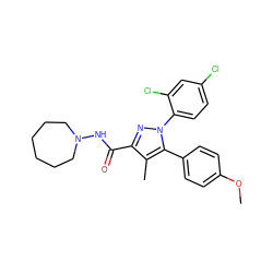 COc1ccc(-c2c(C)c(C(=O)NN3CCCCCC3)nn2-c2ccc(Cl)cc2Cl)cc1 ZINC000013493234