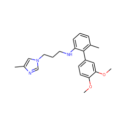 COc1ccc(-c2c(C)cccc2NCCCn2cnc(C)c2)cc1OC ZINC001772656186