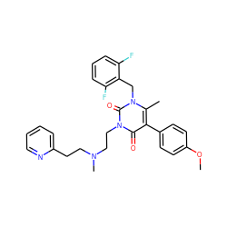 COc1ccc(-c2c(C)n(Cc3c(F)cccc3F)c(=O)n(CCN(C)CCc3ccccn3)c2=O)cc1 ZINC000013519329