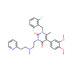 COc1ccc(-c2c(C)n(Cc3c(F)cccc3F)c(=O)n(CCN(C)CCc3ccccn3)c2=O)cc1OC ZINC000028259032