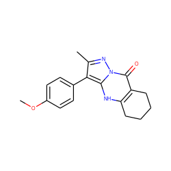 COc1ccc(-c2c(C)nn3c(=O)c4c([nH]c23)CCCC4)cc1 ZINC000006682001