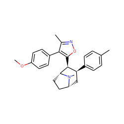 COc1ccc(-c2c(C)noc2[C@H]2[C@@H](c3ccc(C)cc3)C[C@@H]3CC[C@H]2N3C)cc1 ZINC000040421514