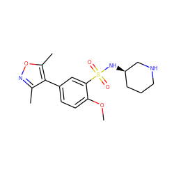 COc1ccc(-c2c(C)noc2C)cc1S(=O)(=O)N[C@@H]1CCCNC1 ZINC000095575124