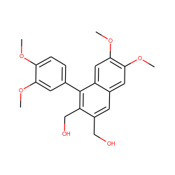 COc1ccc(-c2c(CO)c(CO)cc3cc(OC)c(OC)cc23)cc1OC ZINC000013756801