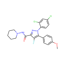 COc1ccc(-c2c(F)c(C(=O)NN3CCCCC3)nn2-c2ccc(Cl)cc2Cl)cc1 ZINC000098082729