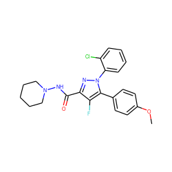 COc1ccc(-c2c(F)c(C(=O)NN3CCCCC3)nn2-c2ccccc2Cl)cc1 ZINC000013493230