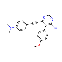 COc1ccc(-c2c(N)ncnc2C#Cc2ccc(N(C)C)cc2)cc1 ZINC000028646506