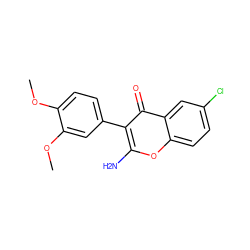 COc1ccc(-c2c(N)oc3ccc(Cl)cc3c2=O)cc1OC ZINC000101504555