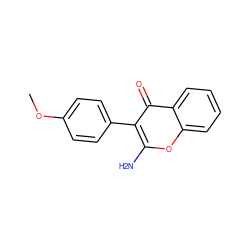 COc1ccc(-c2c(N)oc3ccccc3c2=O)cc1 ZINC000005031591