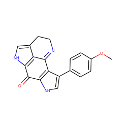 COc1ccc(-c2c[nH]c3c2C2=NCCc4c[nH]c(c42)C3=O)cc1 ZINC000045298357