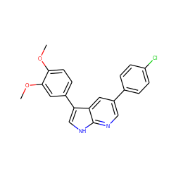 COc1ccc(-c2c[nH]c3ncc(-c4ccc(Cl)cc4)cc23)cc1OC ZINC000299824546