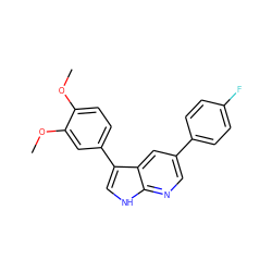 COc1ccc(-c2c[nH]c3ncc(-c4ccc(F)cc4)cc23)cc1OC ZINC000144977012