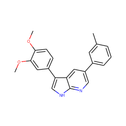 COc1ccc(-c2c[nH]c3ncc(-c4cccc(C)c4)cc23)cc1OC ZINC000299826678