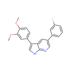 COc1ccc(-c2c[nH]c3ncc(-c4cccc(F)c4)cc23)cc1OC ZINC000299829937