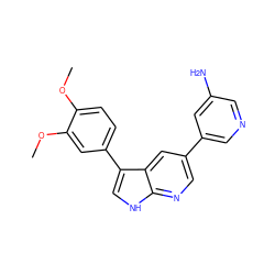 COc1ccc(-c2c[nH]c3ncc(-c4cncc(N)c4)cc23)cc1OC ZINC000064559875