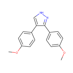 COc1ccc(-c2c[nH]nc2-c2ccc(OC)cc2)cc1 ZINC000008567433