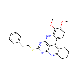 COc1ccc(-c2c3c(nc4nc(SCCc5ccccc5)nc(N)c24)CCCC3)cc1OC ZINC000001642451