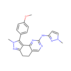 COc1ccc(-c2c3c(nn2C)CCc2cnc(Nc4ccn(C)n4)nc2-3)cc1 ZINC000169702315