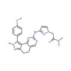 COc1ccc(-c2c3c(nn2C)CCc2cnc(Nc4ccn(CC(=O)N(C)C)n4)nc2-3)cc1 ZINC000169702319