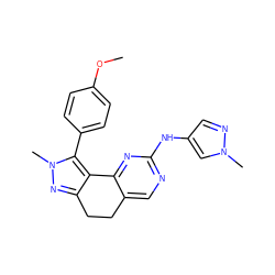 COc1ccc(-c2c3c(nn2C)CCc2cnc(Nc4cnn(C)c4)nc2-3)cc1 ZINC000169702288