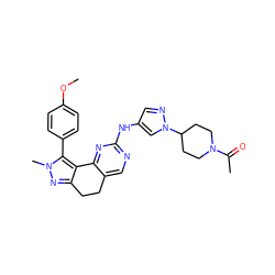 COc1ccc(-c2c3c(nn2C)CCc2cnc(Nc4cnn(C5CCN(C(C)=O)CC5)c4)nc2-3)cc1 ZINC000169702263