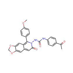 COc1ccc(-c2c3cc4c(cc3cc(=O)n2NC(=O)Nc2ccc(C(C)=O)cc2)OCO4)cc1 ZINC000045349980