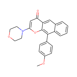 COc1ccc(-c2c3ccccc3cc3c(=O)cc(N4CCOCC4)oc23)cc1 ZINC001772576045