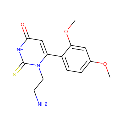 COc1ccc(-c2cc(=O)[nH]c(=S)n2CCN)c(OC)c1 ZINC000205775056