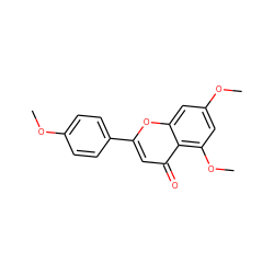 COc1ccc(-c2cc(=O)c3c(OC)cc(OC)cc3o2)cc1 ZINC000002566194