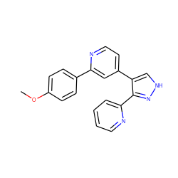 COc1ccc(-c2cc(-c3c[nH]nc3-c3ccccn3)ccn2)cc1 ZINC000013684414