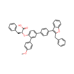 COc1ccc(-c2cc(-c3ccc(-c4c(Cc5ccccc5)oc5ccccc45)cc3)ccc2O[C@@H](Cc2ccccc2)C(=O)O)cc1 ZINC000028758800