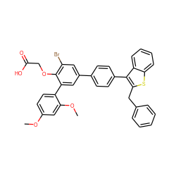 COc1ccc(-c2cc(-c3ccc(-c4c(Cc5ccccc5)sc5ccccc45)cc3)cc(Br)c2OCC(=O)O)c(OC)c1 ZINC000028758350