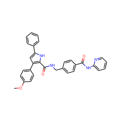 COc1ccc(-c2cc(-c3ccccc3)[nH]c2C(=O)NCc2ccc(C(=O)Nc3ccccn3)cc2)cc1 ZINC000116538064