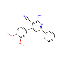 COc1ccc(-c2cc(-c3ccccc3)nc(N)c2C#N)cc1OC ZINC000019561498