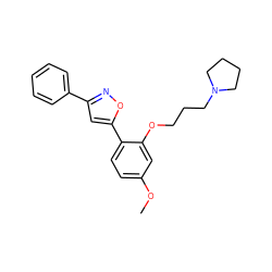 COc1ccc(-c2cc(-c3ccccc3)no2)c(OCCCN2CCCC2)c1 ZINC000071281992