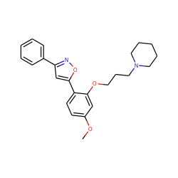COc1ccc(-c2cc(-c3ccccc3)no2)c(OCCCN2CCCCC2)c1 ZINC000071282212