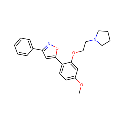 COc1ccc(-c2cc(-c3ccccc3)no2)c(OCCN2CCCC2)c1 ZINC000071281352