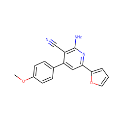 COc1ccc(-c2cc(-c3ccco3)nc(N)c2C#N)cc1 ZINC000040878950