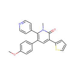 COc1ccc(-c2cc(-c3cccs3)c(=O)n(C)c2-c2ccncc2)cc1 ZINC000013473218