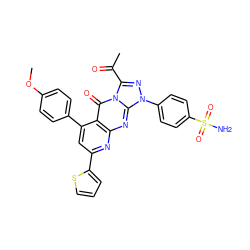 COc1ccc(-c2cc(-c3cccs3)nc3nc4n(-c5ccc(S(N)(=O)=O)cc5)nc(C(C)=O)n4c(=O)c23)cc1 ZINC001772634782