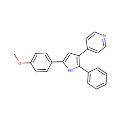 COc1ccc(-c2cc(-c3ccncc3)c(-c3ccccc3)[nH]2)cc1 ZINC000000022119